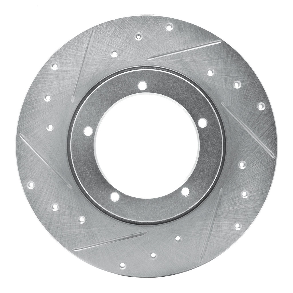 Dynamic Friction 631-02000L - Drilled and Slotted Silver Zinc Brake Rotor
