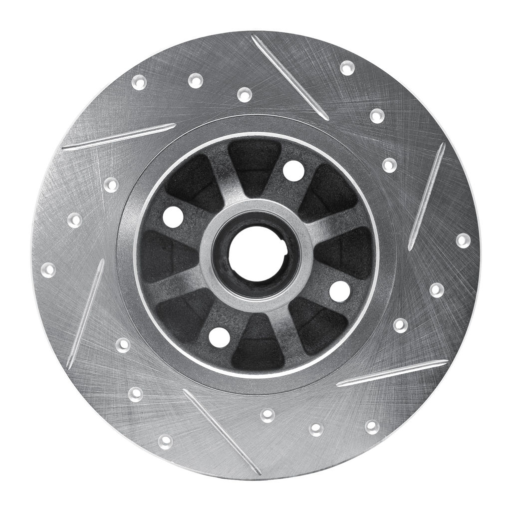 Dynamic Friction 631-02004L - Drilled and Slotted Silver Zinc Brake Rotor