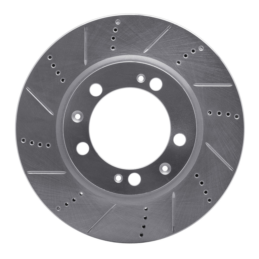 Dynamic Friction 631-02009D - Drilled and Slotted Silver Zinc Brake Rotor