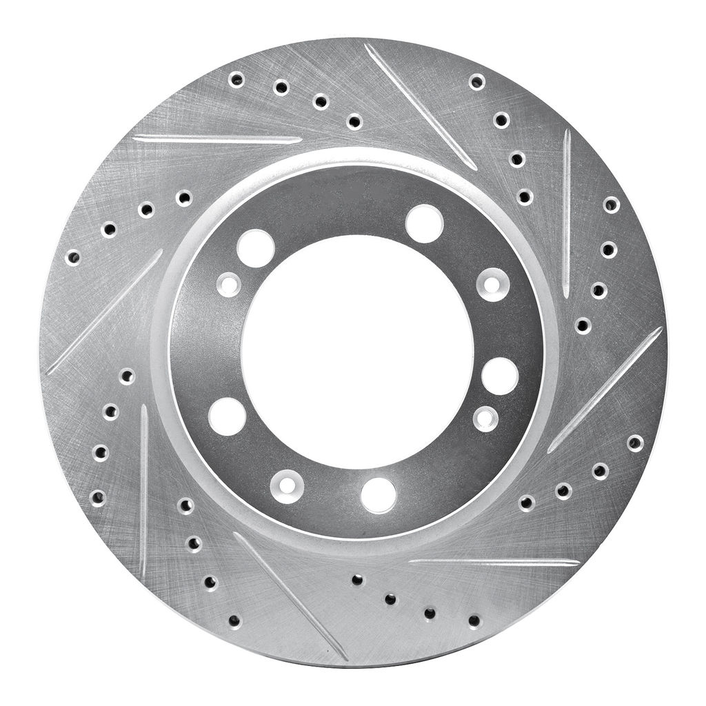 Dynamic Friction 631-02010D - Drilled and Slotted Silver Zinc Brake Rotor