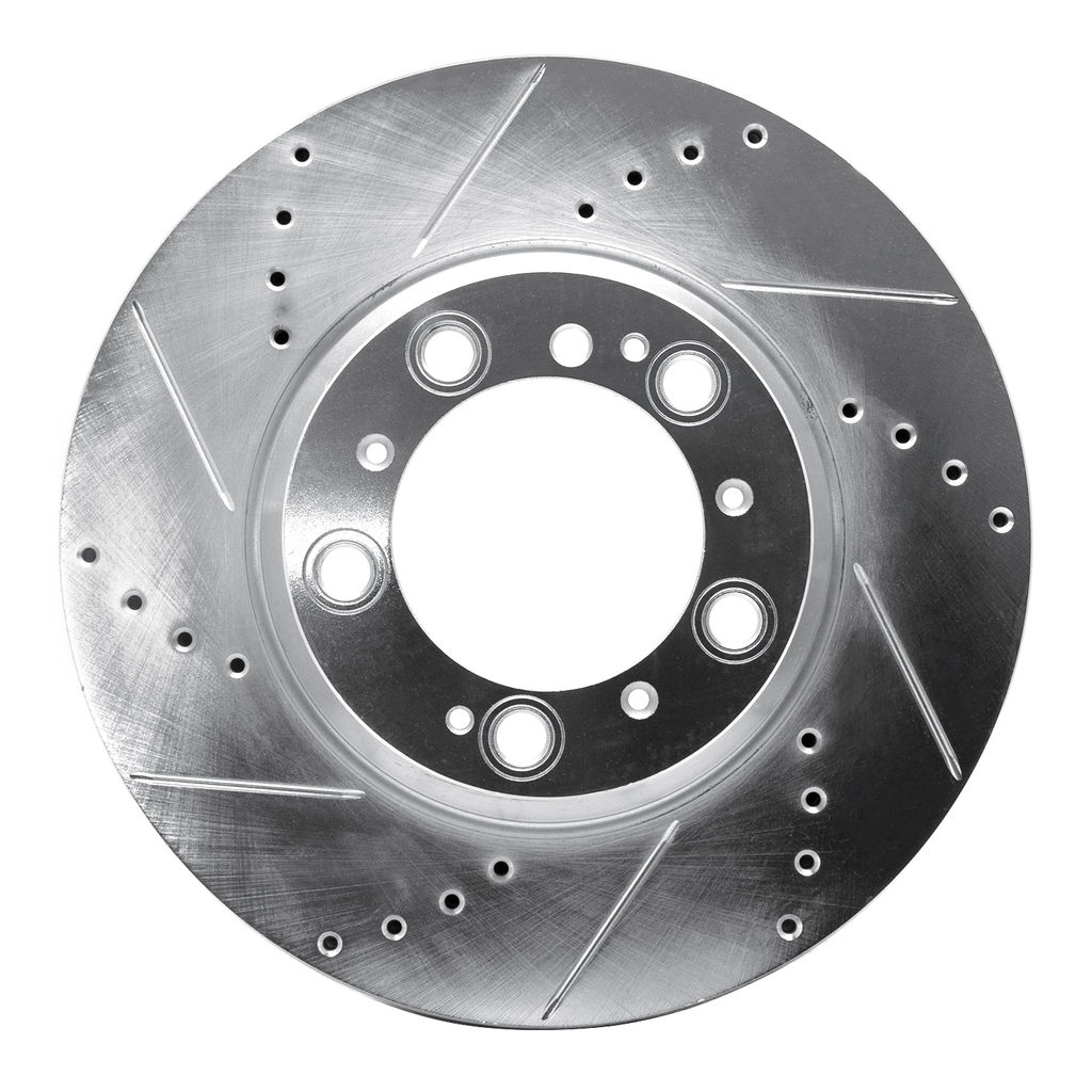 Dynamic Friction 631-02066D - Drilled and Slotted Silver Zinc Brake Rotor