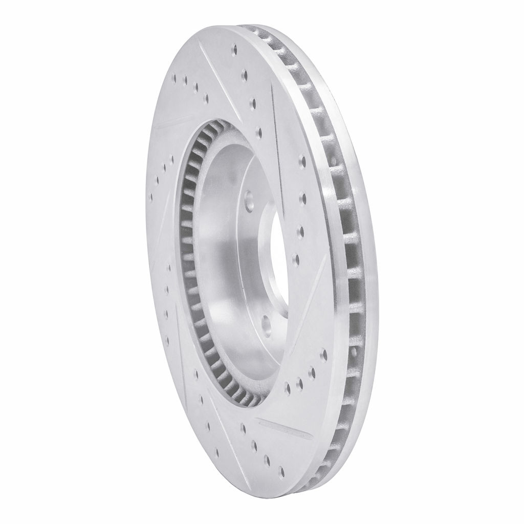 Dynamic Friction 631-03000L - Drilled and Slotted Silver Zinc Brake Rotor