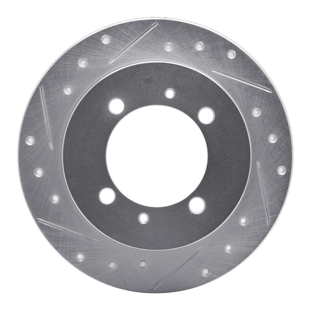 Dynamic Friction 631-03009L - Drilled and Slotted Silver Zinc Brake Rotor