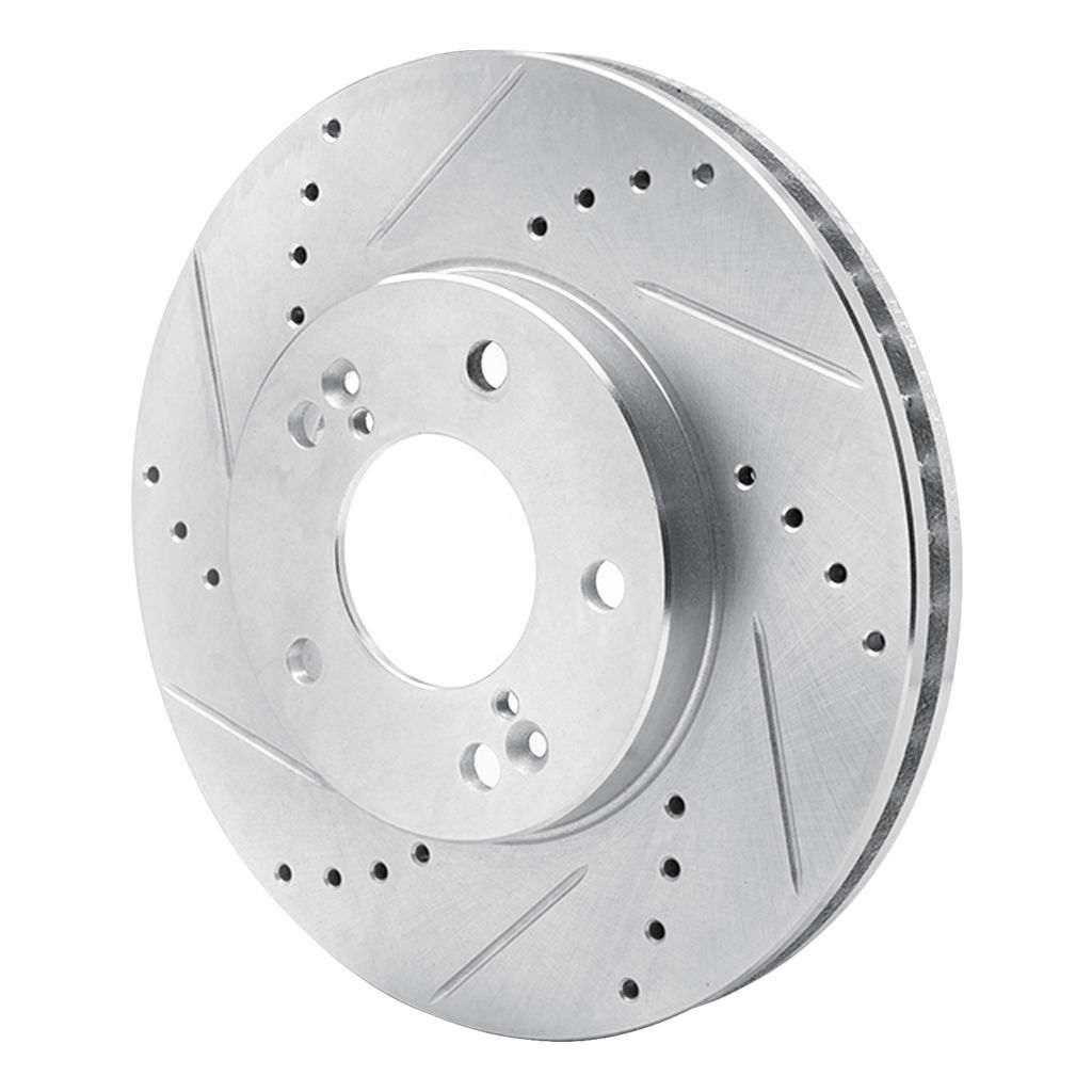 Dynamic Friction 631-03013L - Drilled and Slotted Silver Zinc Brake Rotor