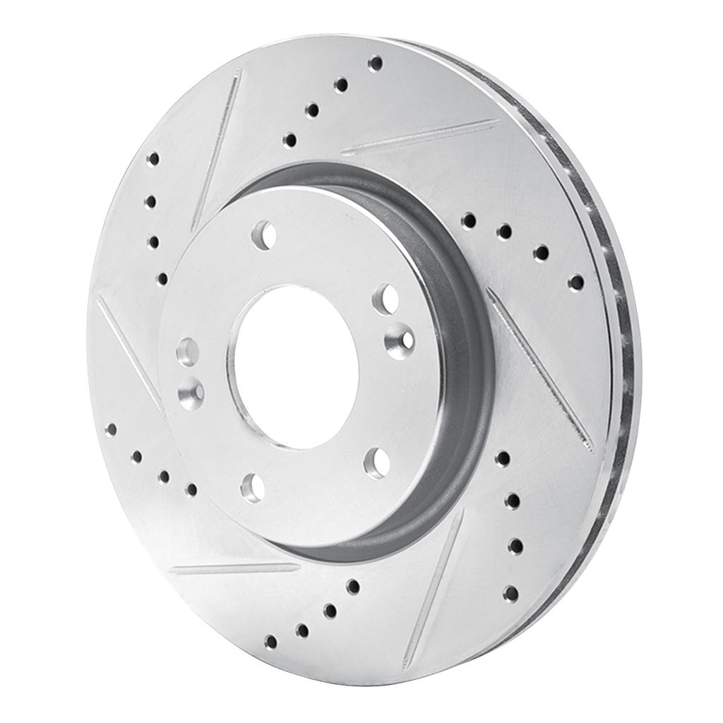 Dynamic Friction 631-03016L - Drilled and Slotted Silver Zinc Brake Rotor