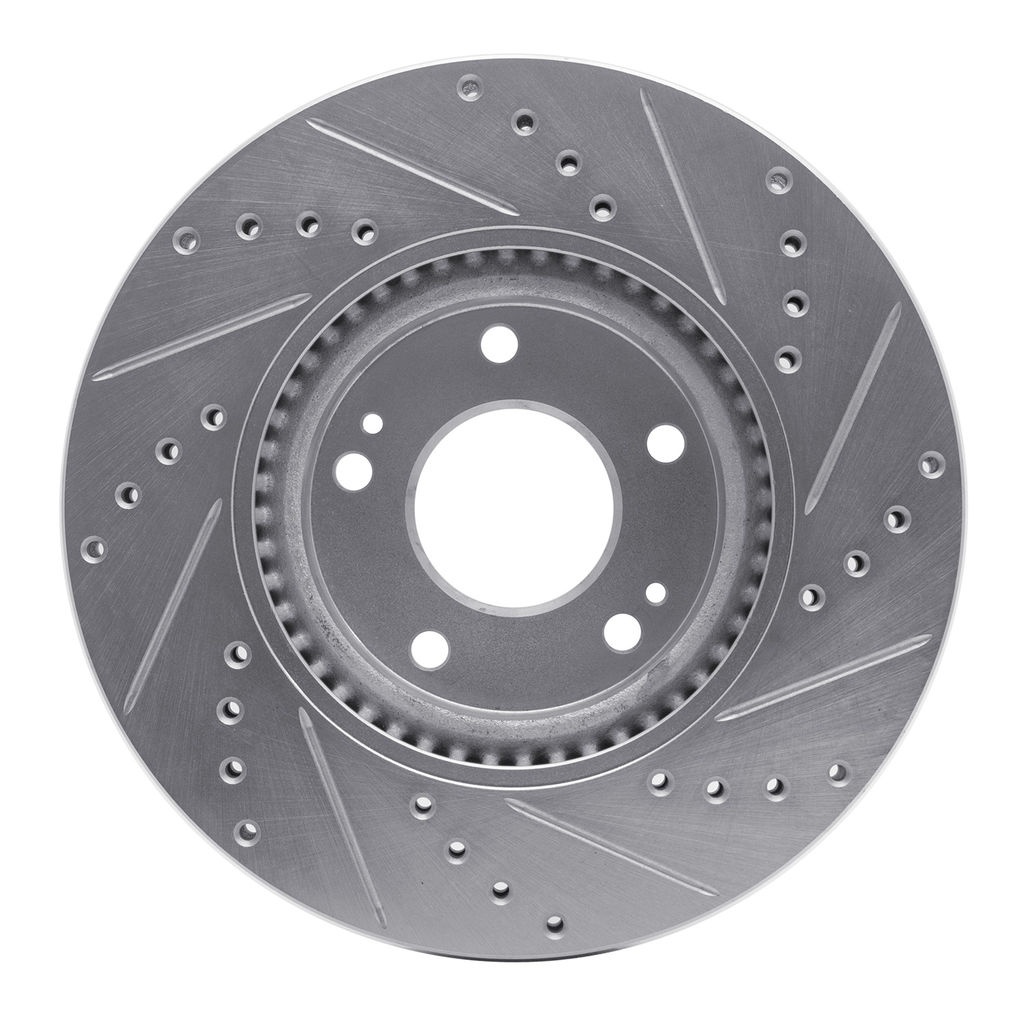 Dynamic Friction 631-03020L - Drilled and Slotted Silver Zinc Brake Rotor