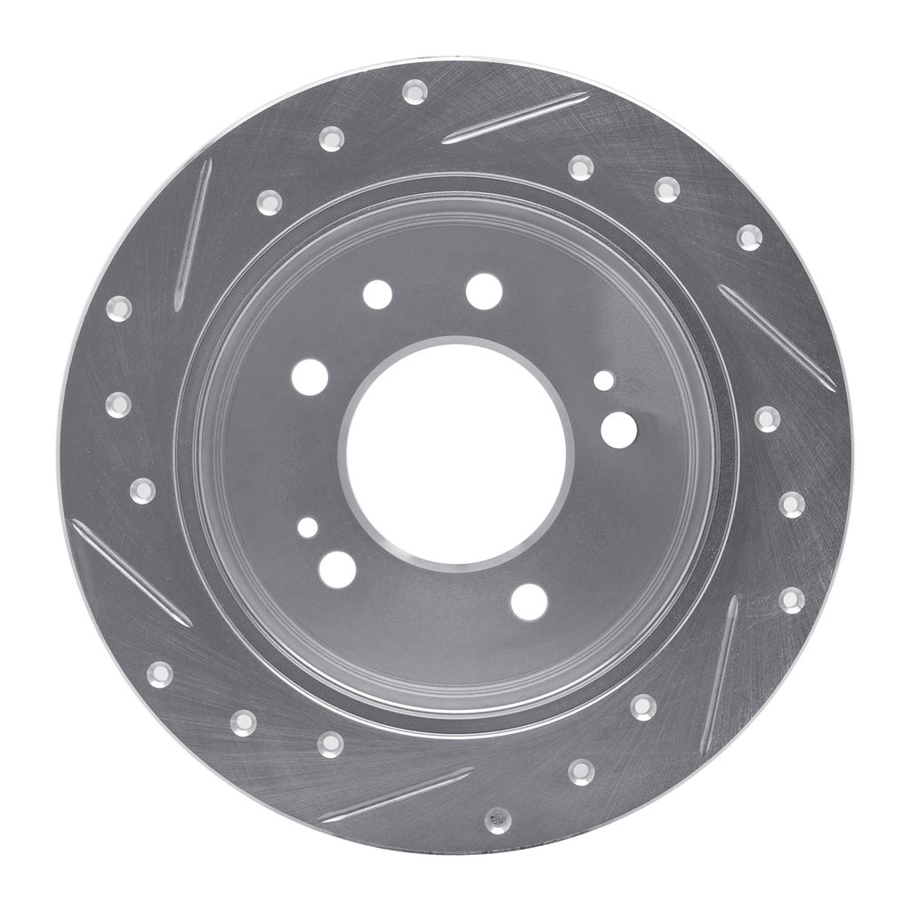 Dynamic Friction 631-03024R - Drilled and Slotted Silver Zinc Brake Rotor