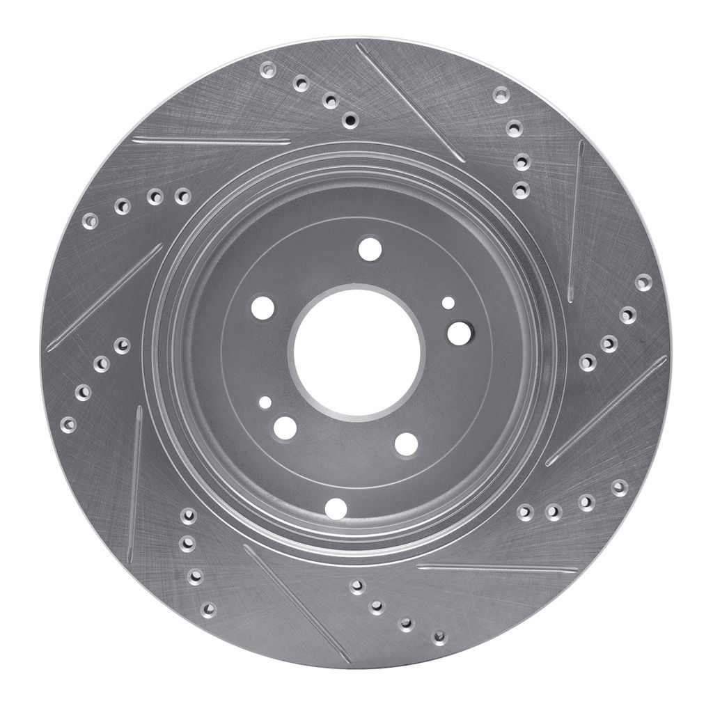 Dynamic Friction 631-03031L - Drilled and Slotted Silver Zinc Brake Rotor
