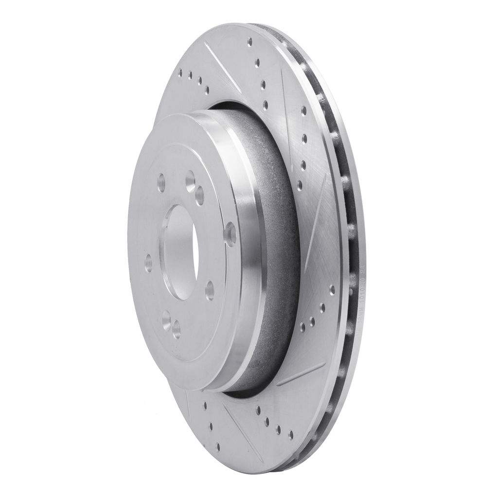 Dynamic Friction 631-03031R - Drilled and Slotted Silver Zinc Brake Rotor