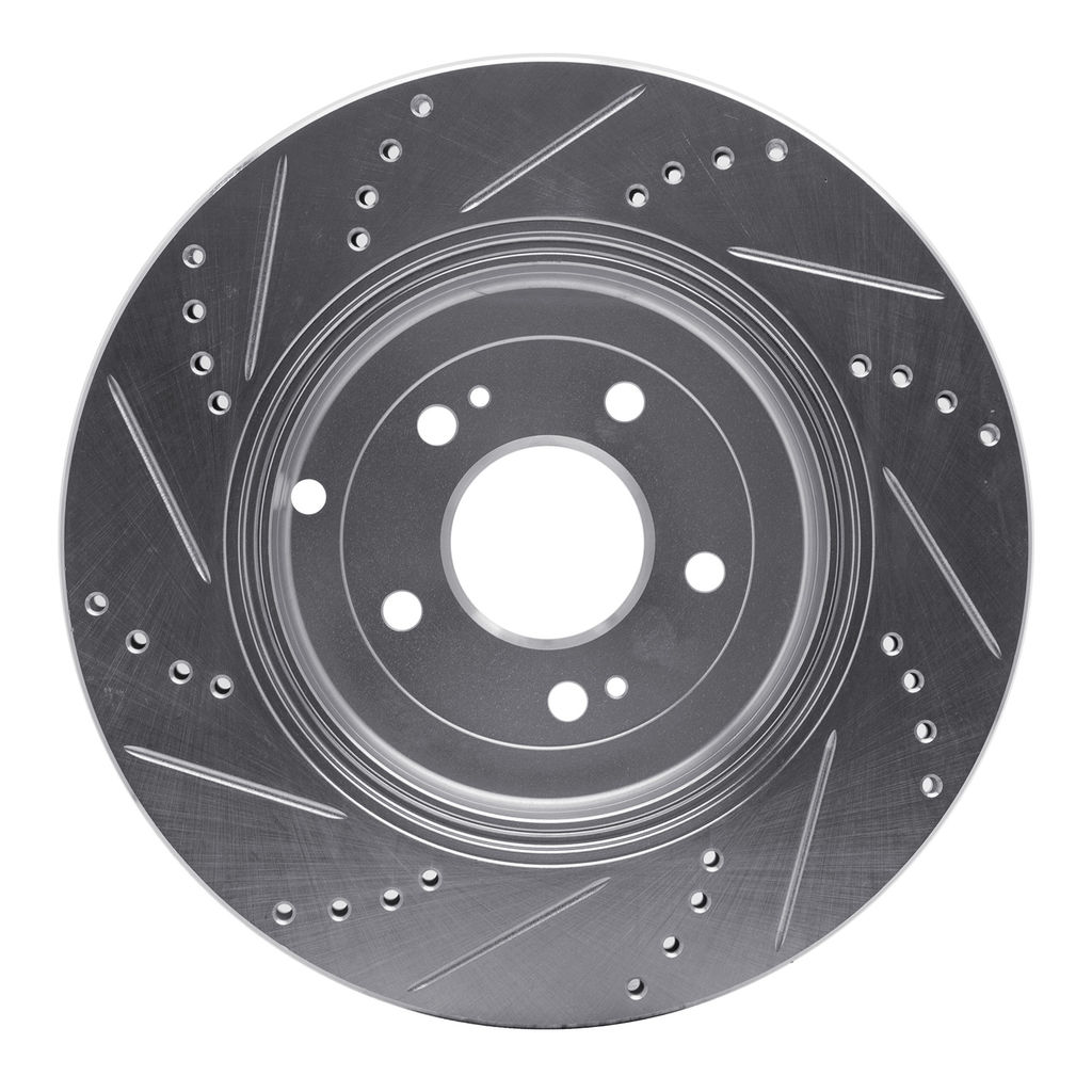 Dynamic Friction 631-03031R - Drilled and Slotted Silver Zinc Brake Rotor