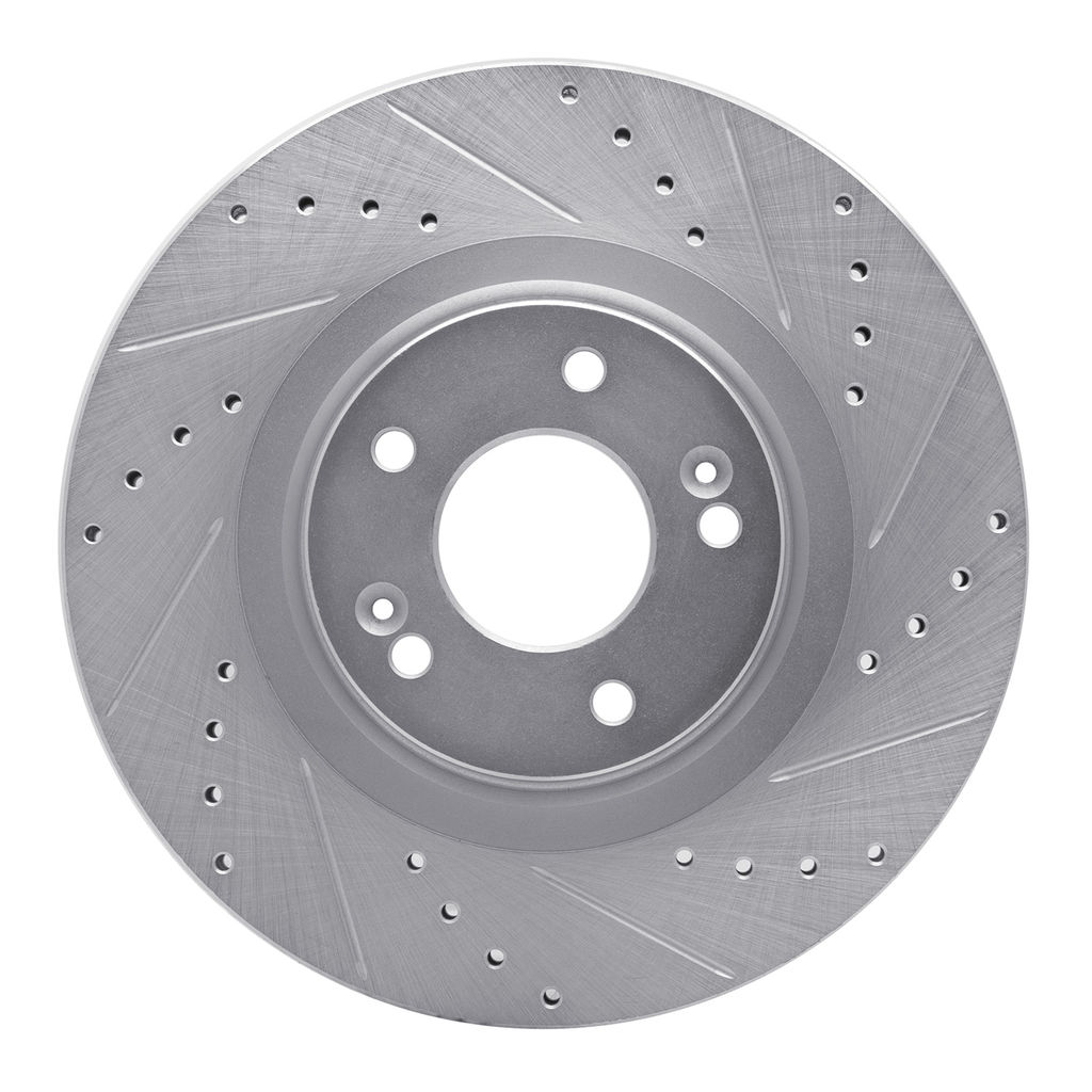 Dynamic Friction 631-03037R - Drilled and Slotted Silver Zinc Brake Rotor