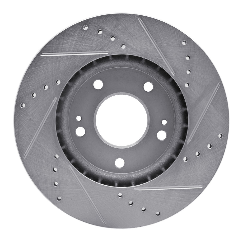 Dynamic Friction 631-03038L - Drilled and Slotted Silver Zinc Brake Rotor