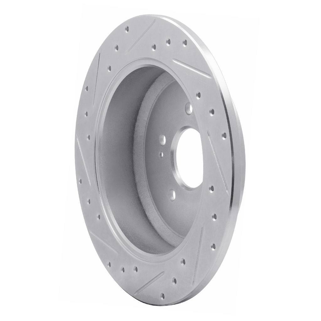 Dynamic Friction 631-03048R - Drilled and Slotted Silver Zinc Brake Rotor