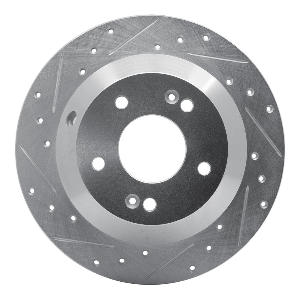 Dynamic Friction 631-03050L - Drilled and Slotted Silver Zinc Brake Rotor