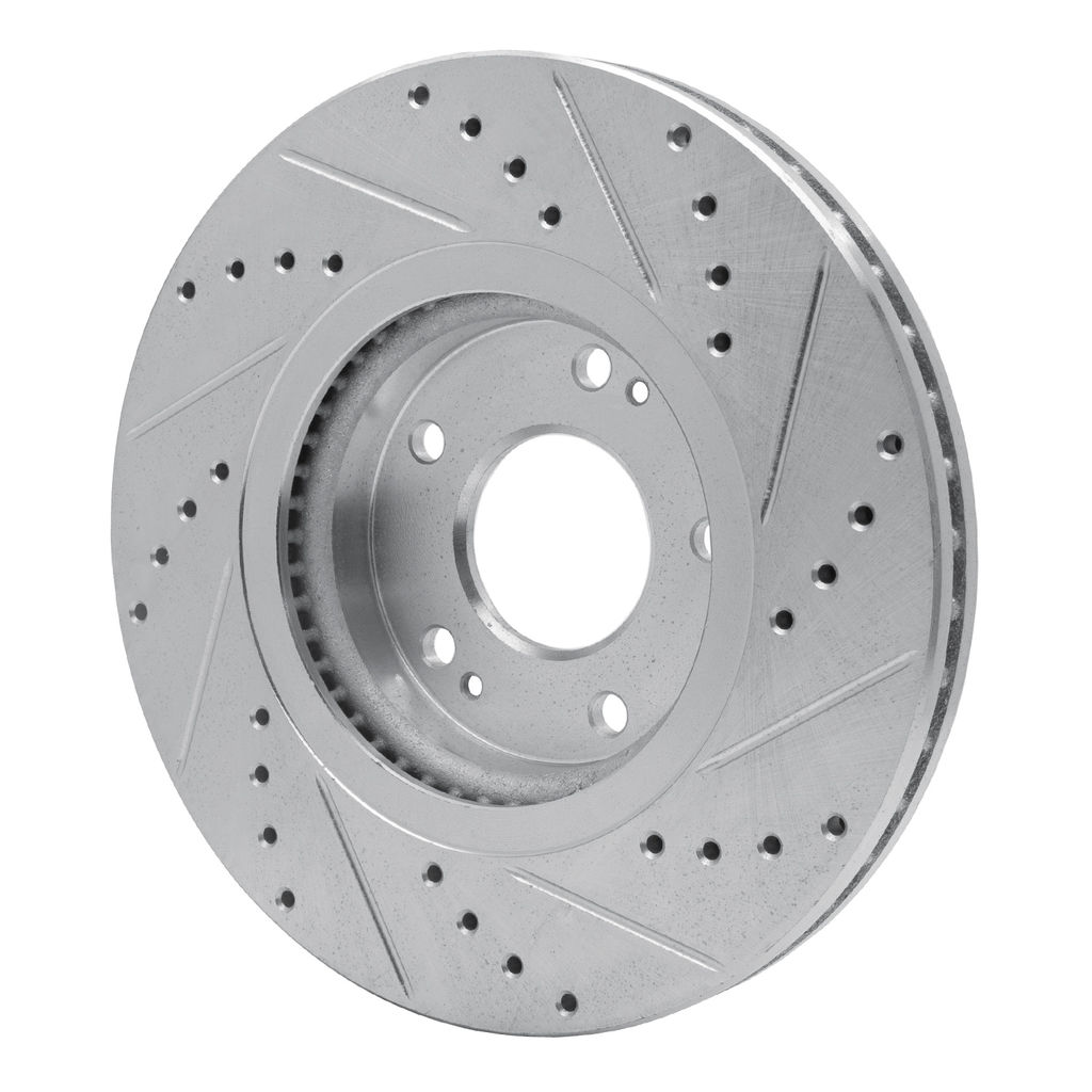 Dynamic Friction 631-03051L - Drilled and Slotted Silver Zinc Brake Rotor