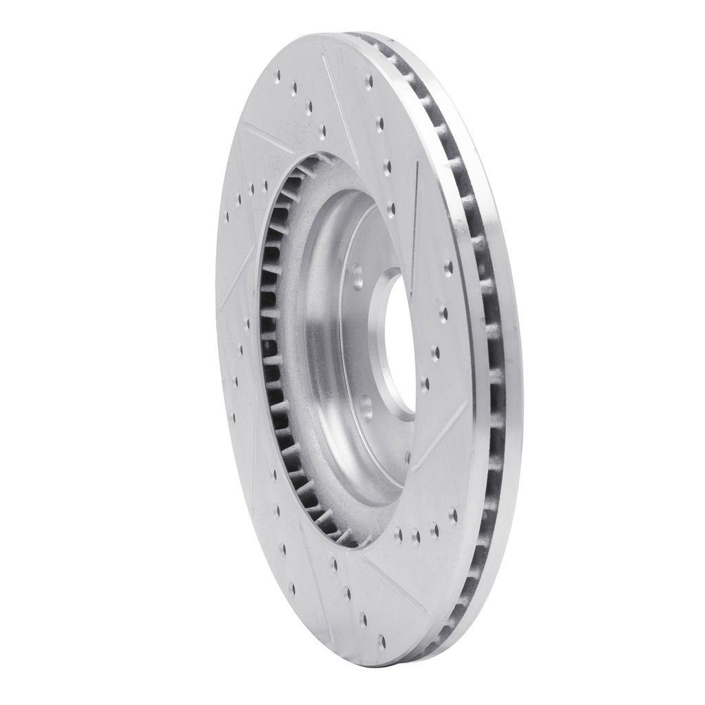Dynamic Friction 631-03054L - Drilled and Slotted Silver Zinc Brake Rotor