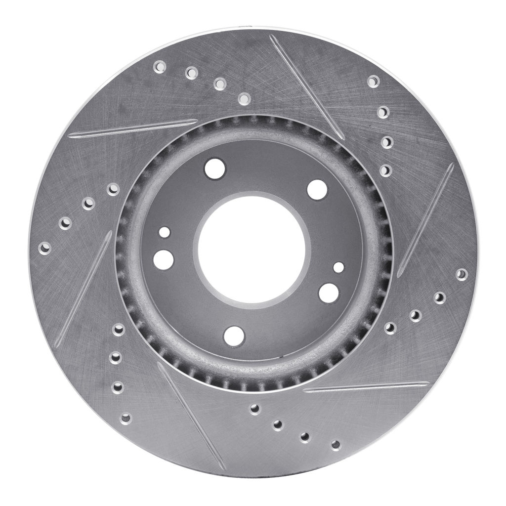 Dynamic Friction 631-03055L - Drilled and Slotted Silver Zinc Brake Rotor