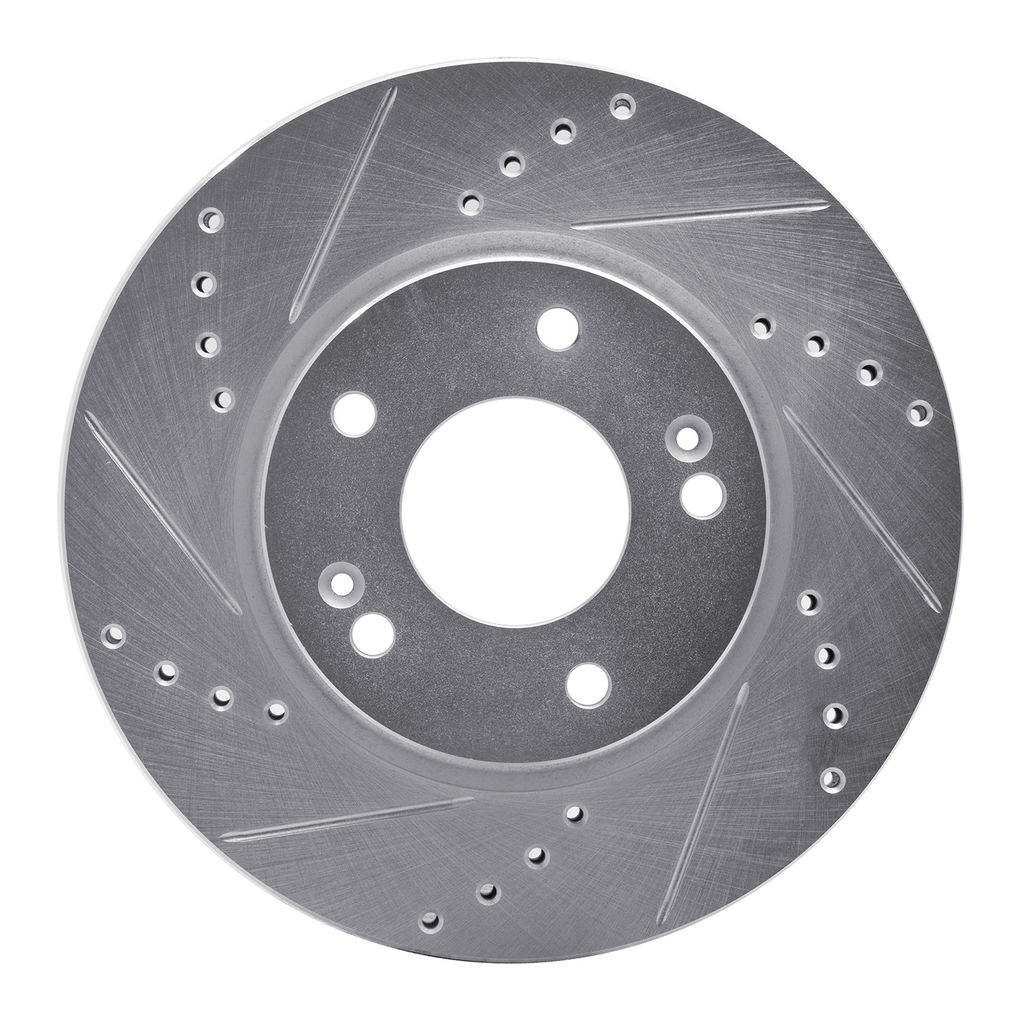Dynamic Friction 631-03055L - Drilled and Slotted Silver Zinc Brake Rotor