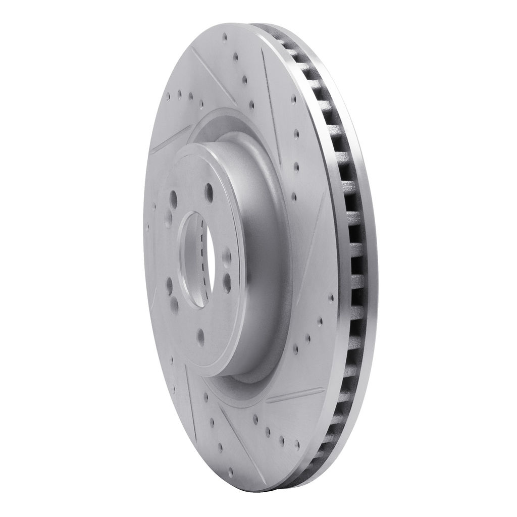 Dynamic Friction 631-03058R - Drilled and Slotted Silver Zinc Brake Rotor