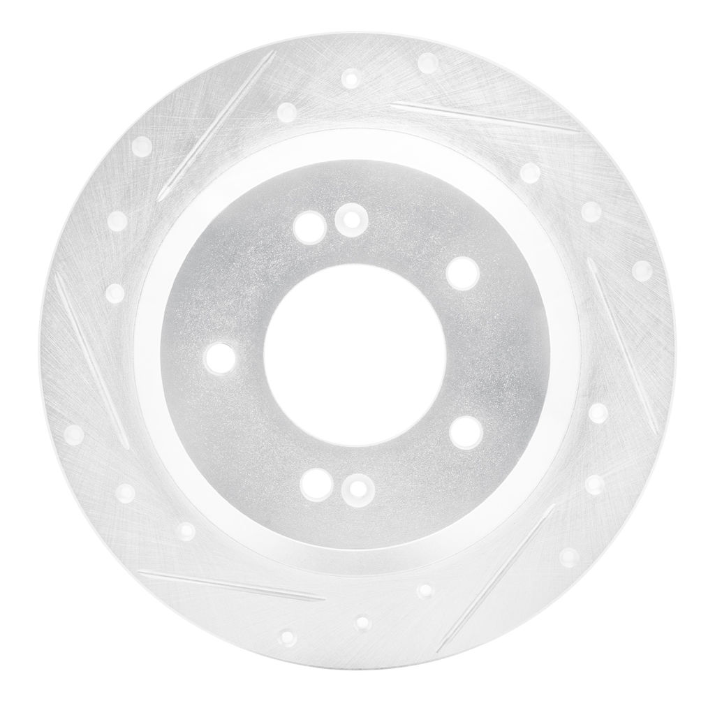 Dynamic Friction 631-03059L - Drilled and Slotted Silver Zinc Brake Rotor
