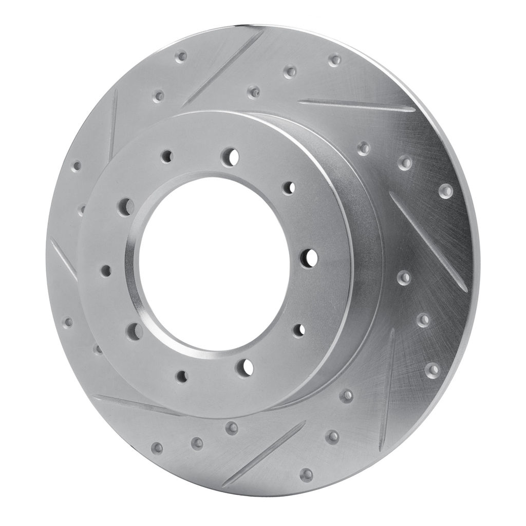 Dynamic Friction 631-11002L - Drilled and Slotted Silver Zinc Brake Rotor