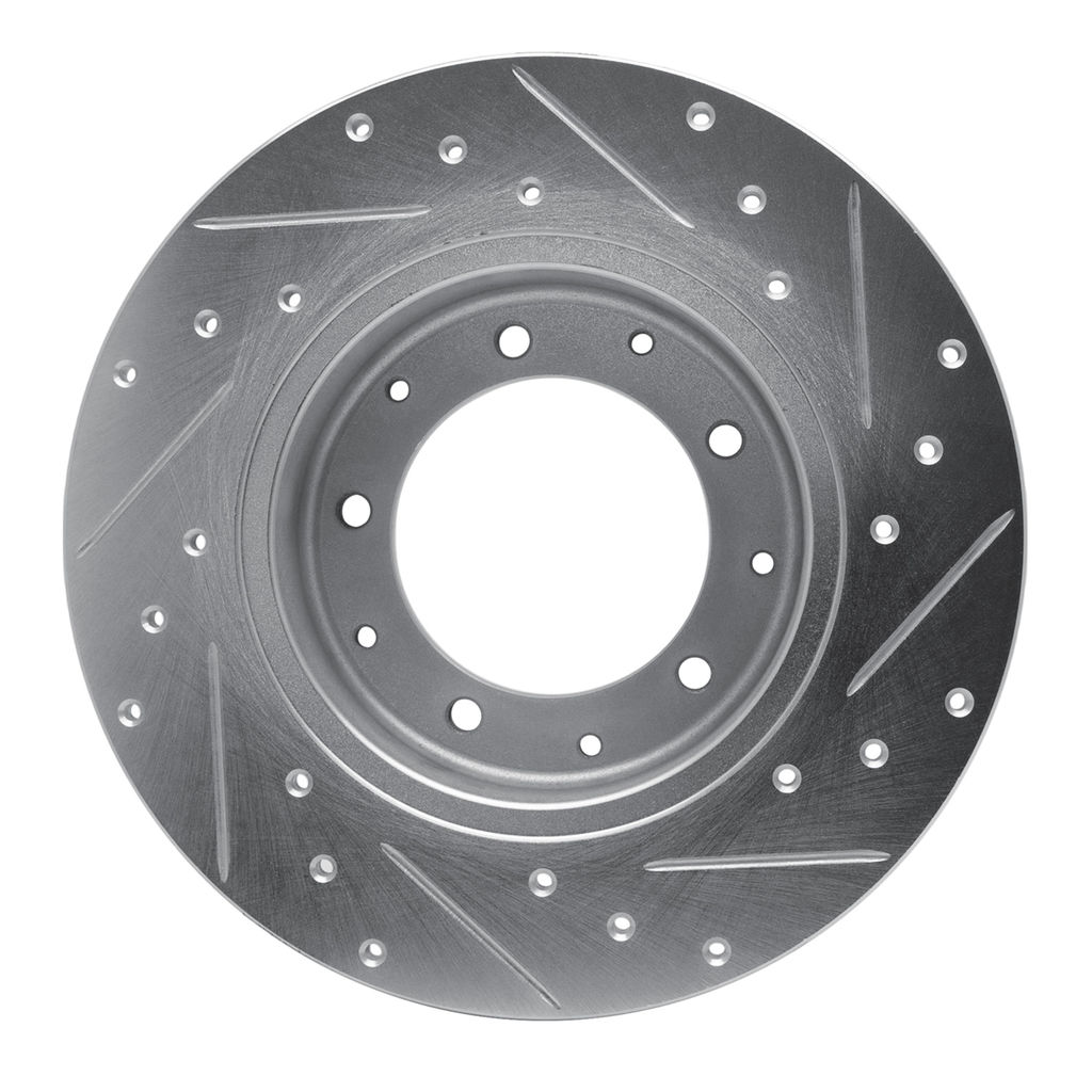 Dynamic Friction 631-11002L - Drilled and Slotted Silver Zinc Brake Rotor