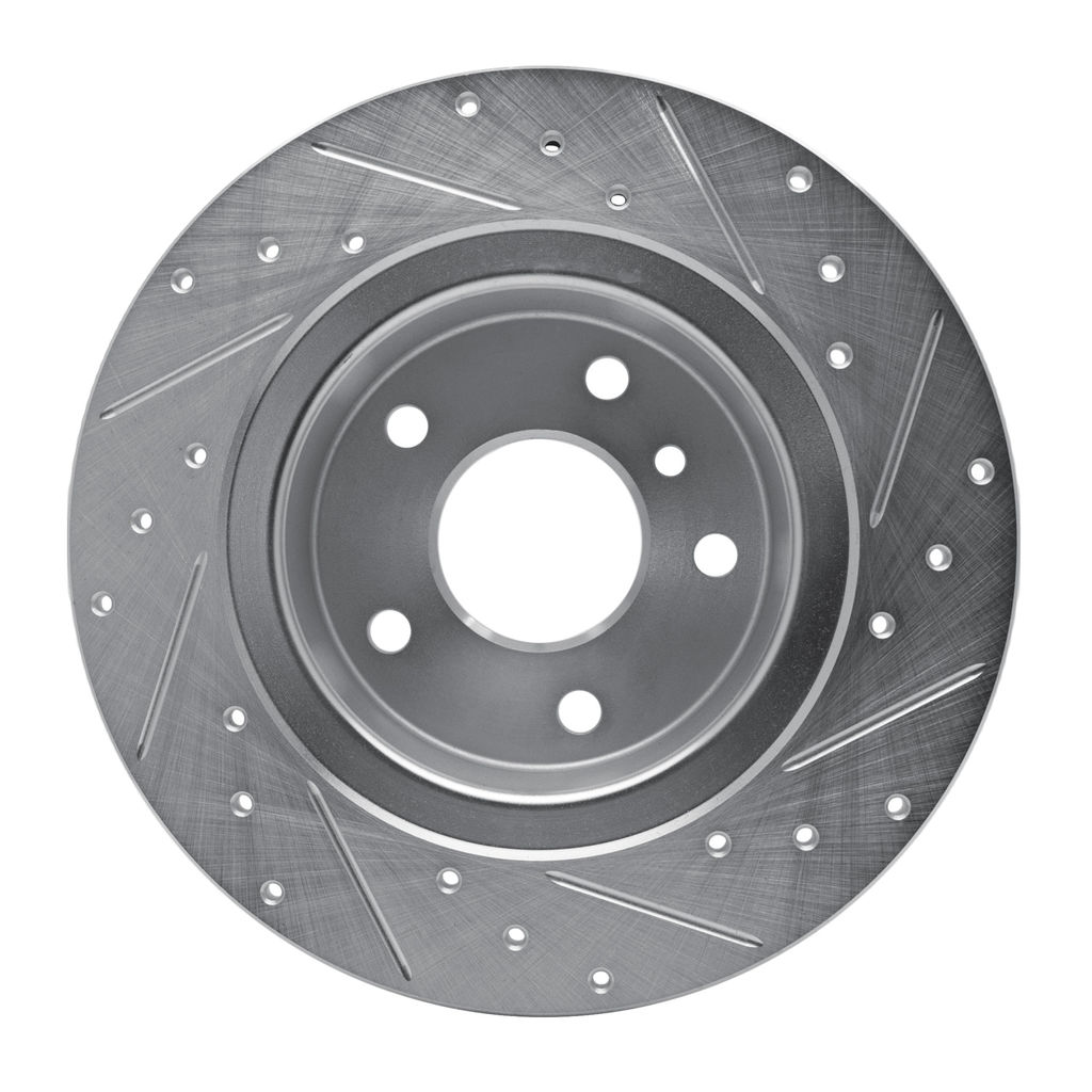 Dynamic Friction 631-11004L - Drilled and Slotted Silver Zinc Brake Rotor