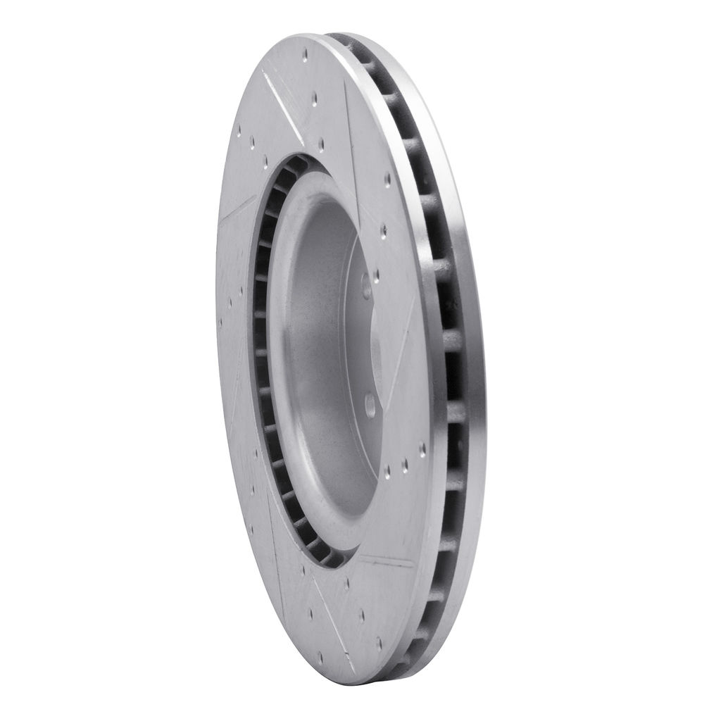 Dynamic Friction 631-11011L - Drilled and Slotted Silver Zinc Brake Rotor
