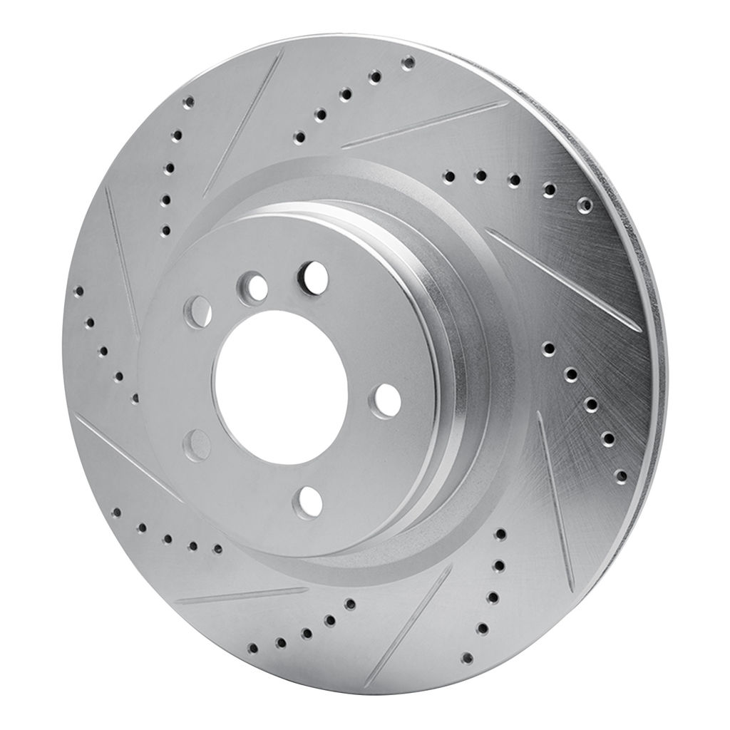Dynamic Friction 631-11014L - Drilled and Slotted Silver Zinc Brake Rotor