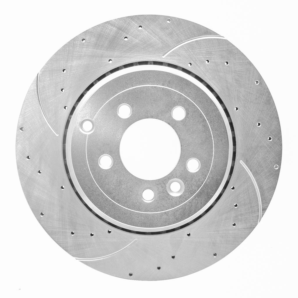 Dynamic Friction 631-11020L - Drilled and Slotted Silver Zinc Brake Rotor