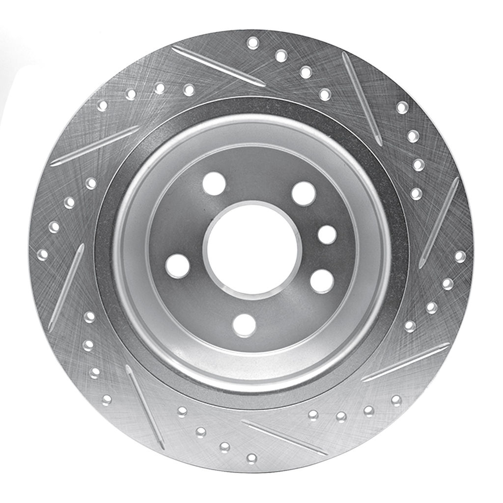 Dynamic Friction 631-11022L - Drilled and Slotted Silver Zinc Brake Rotor