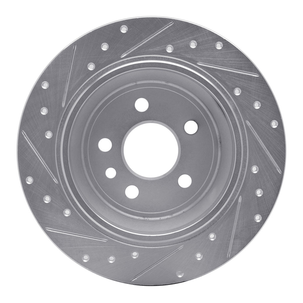 Dynamic Friction 631-11024R - Drilled and Slotted Silver Zinc Brake Rotor