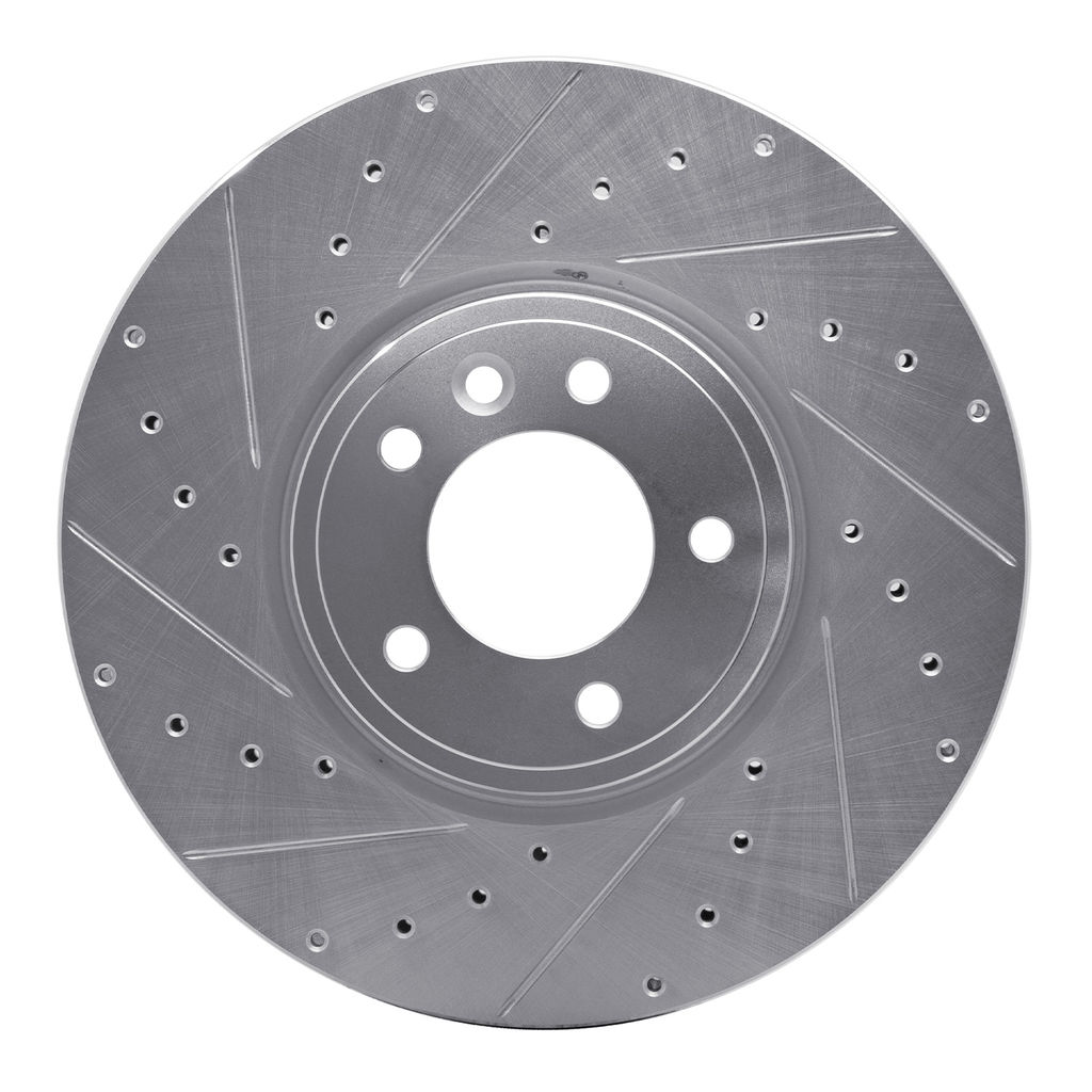 Dynamic Friction 631-11030L - Drilled and Slotted Silver Zinc Brake Rotor
