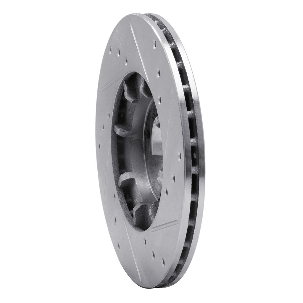 Dynamic Friction 631-13000L - Drilled and Slotted Silver Zinc Brake Rotor