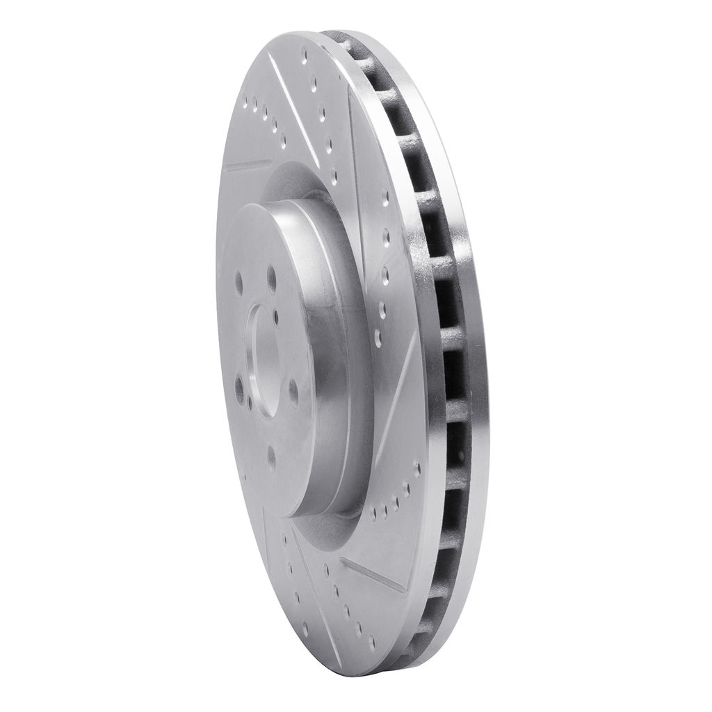 Dynamic Friction 631-13014R - Drilled and Slotted Silver Zinc Brake Rotor