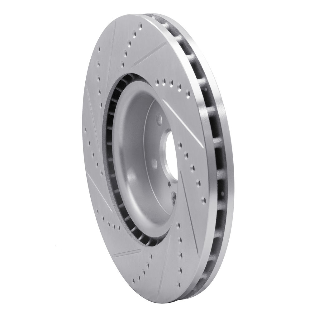 Dynamic Friction 631-13014R - Drilled and Slotted Silver Zinc Brake Rotor
