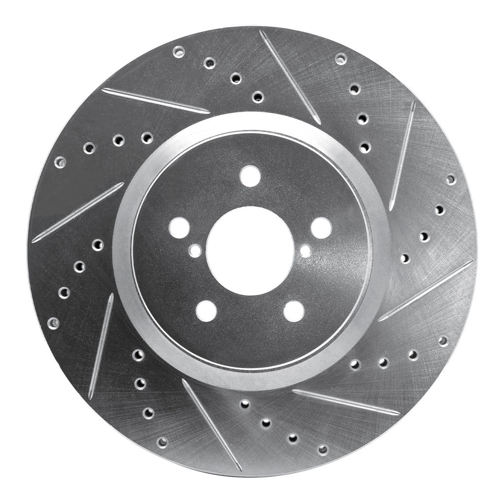 Dynamic Friction 631-13018R - Drilled and Slotted Silver Zinc Brake Rotor