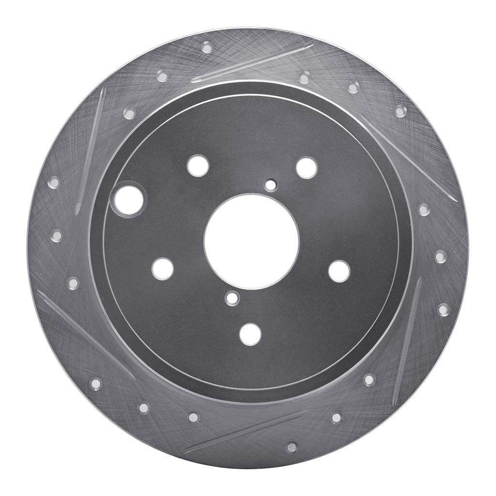 Dynamic Friction 631-13024L - Drilled and Slotted Silver Zinc Brake Rotor