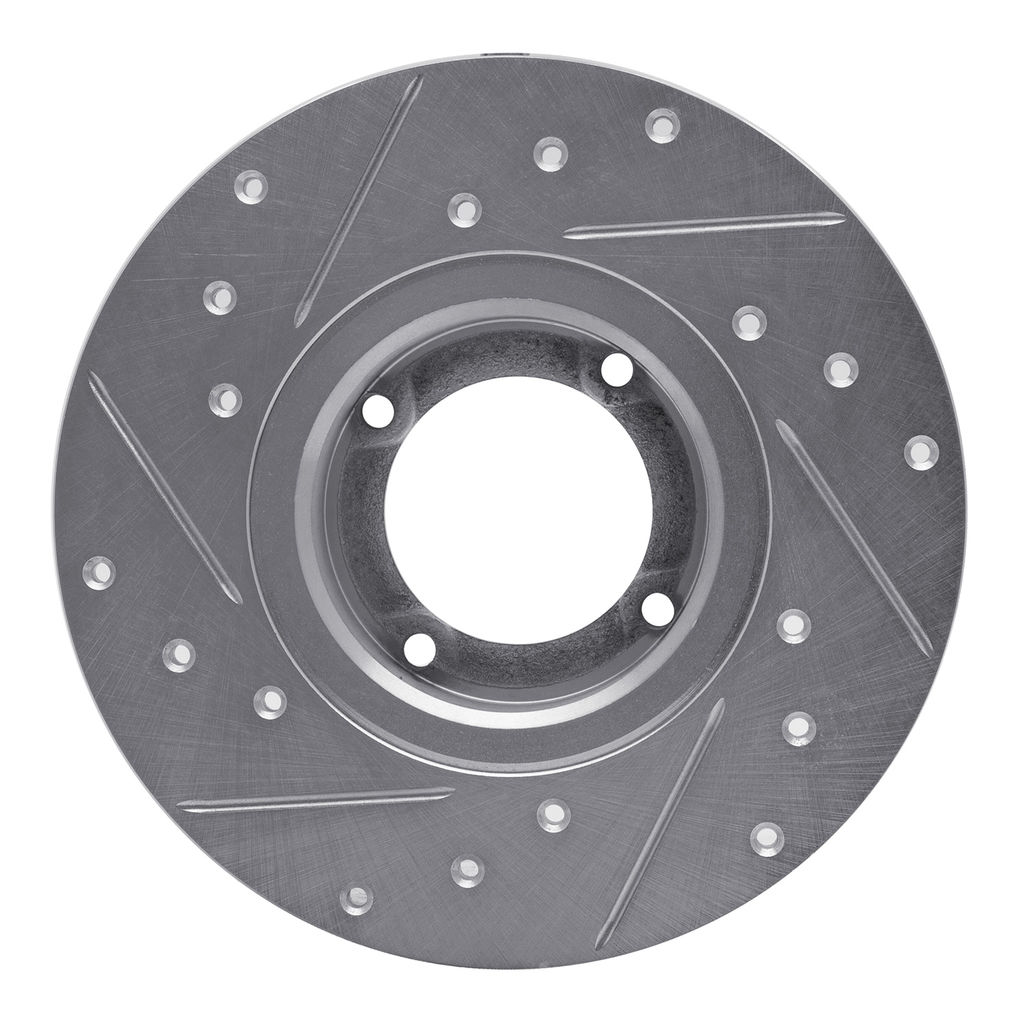 Dynamic Friction 631-13030R - Drilled and Slotted Silver Zinc Brake Rotor