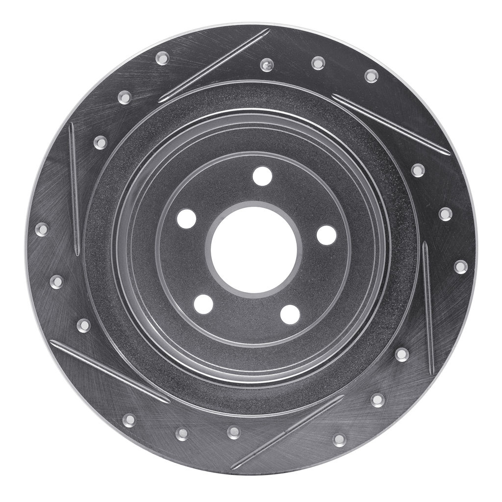 Dynamic Friction 631-13032R - Drilled and Slotted Silver Zinc Brake Rotor