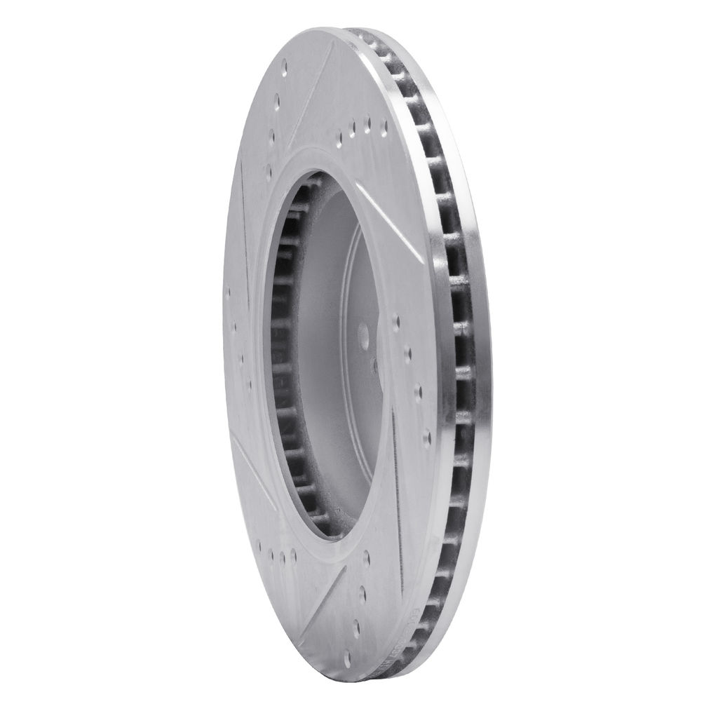 Dynamic Friction 631-13037R - Drilled and Slotted Silver Zinc Brake Rotor