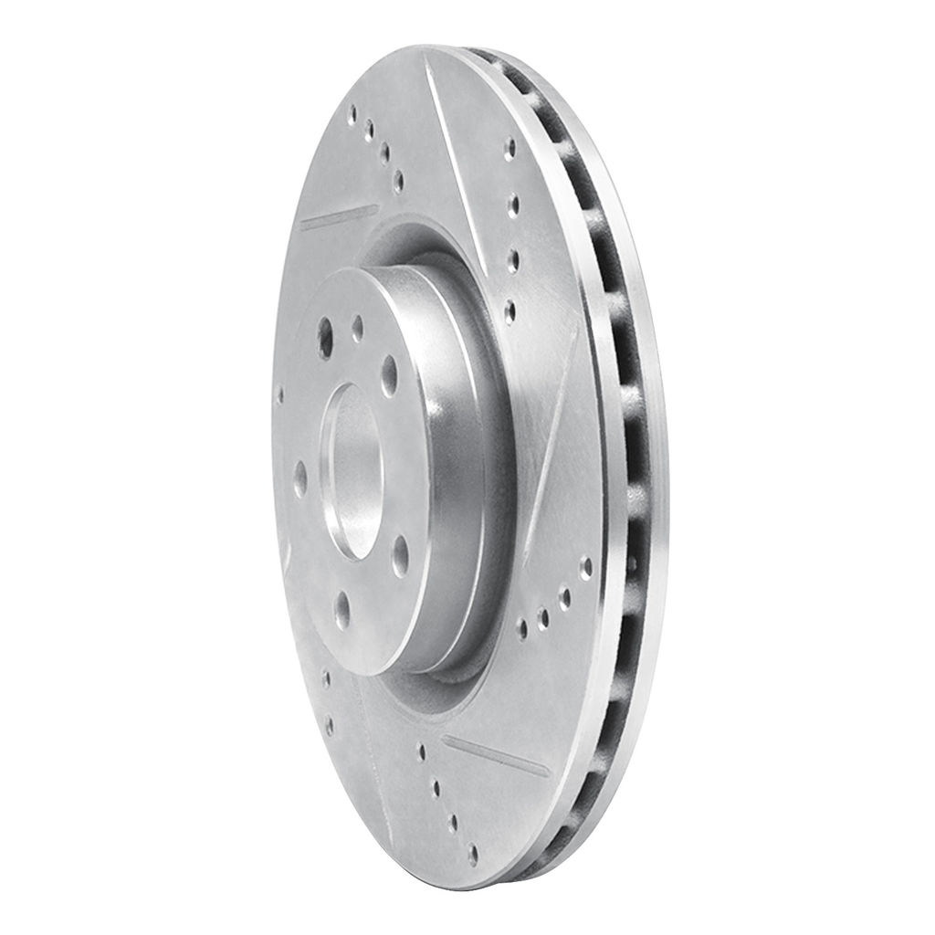 Dynamic Friction 631-16006R - Drilled and Slotted Silver Zinc Brake Rotor