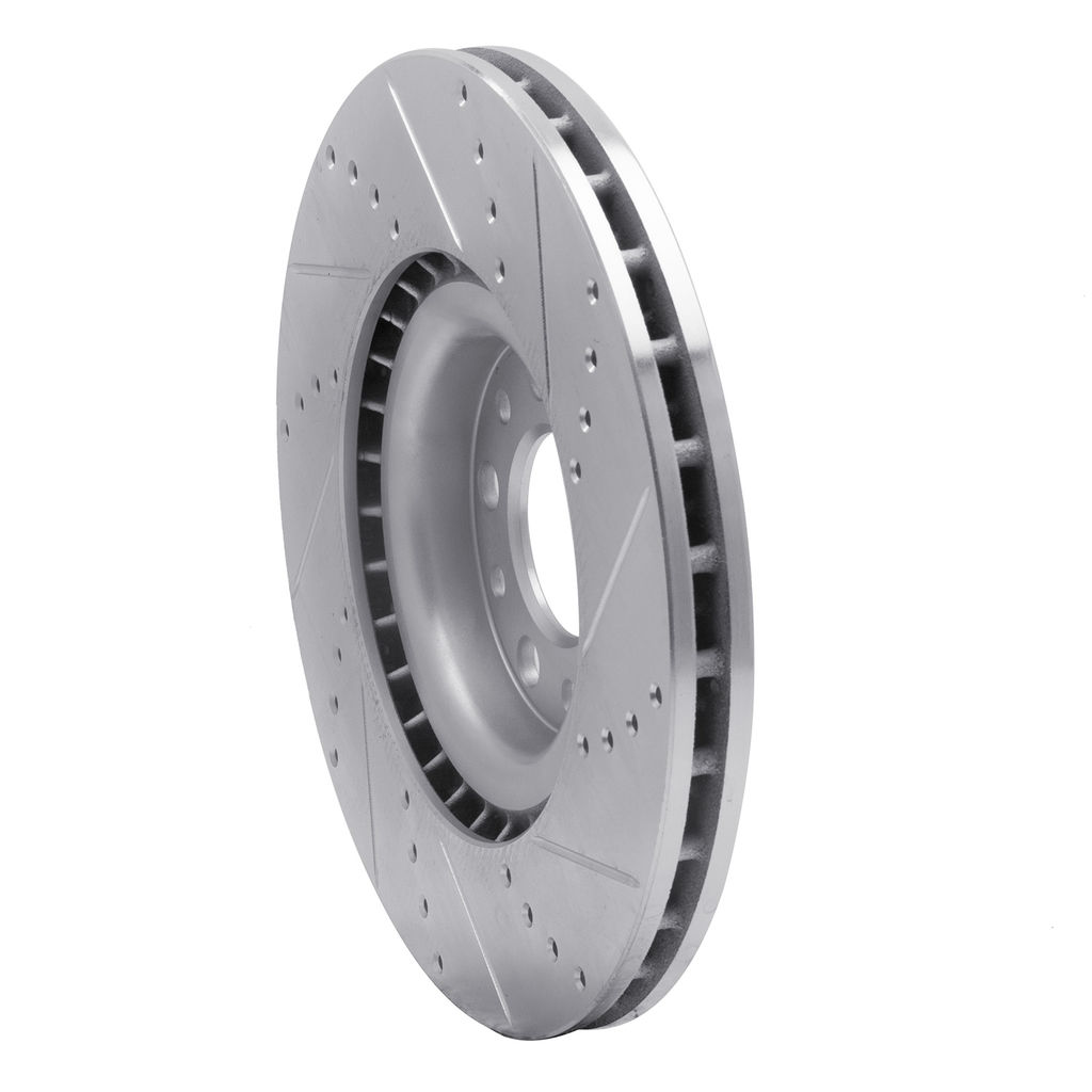 Dynamic Friction 631-16012L - Drilled and Slotted Silver Zinc Brake Rotor
