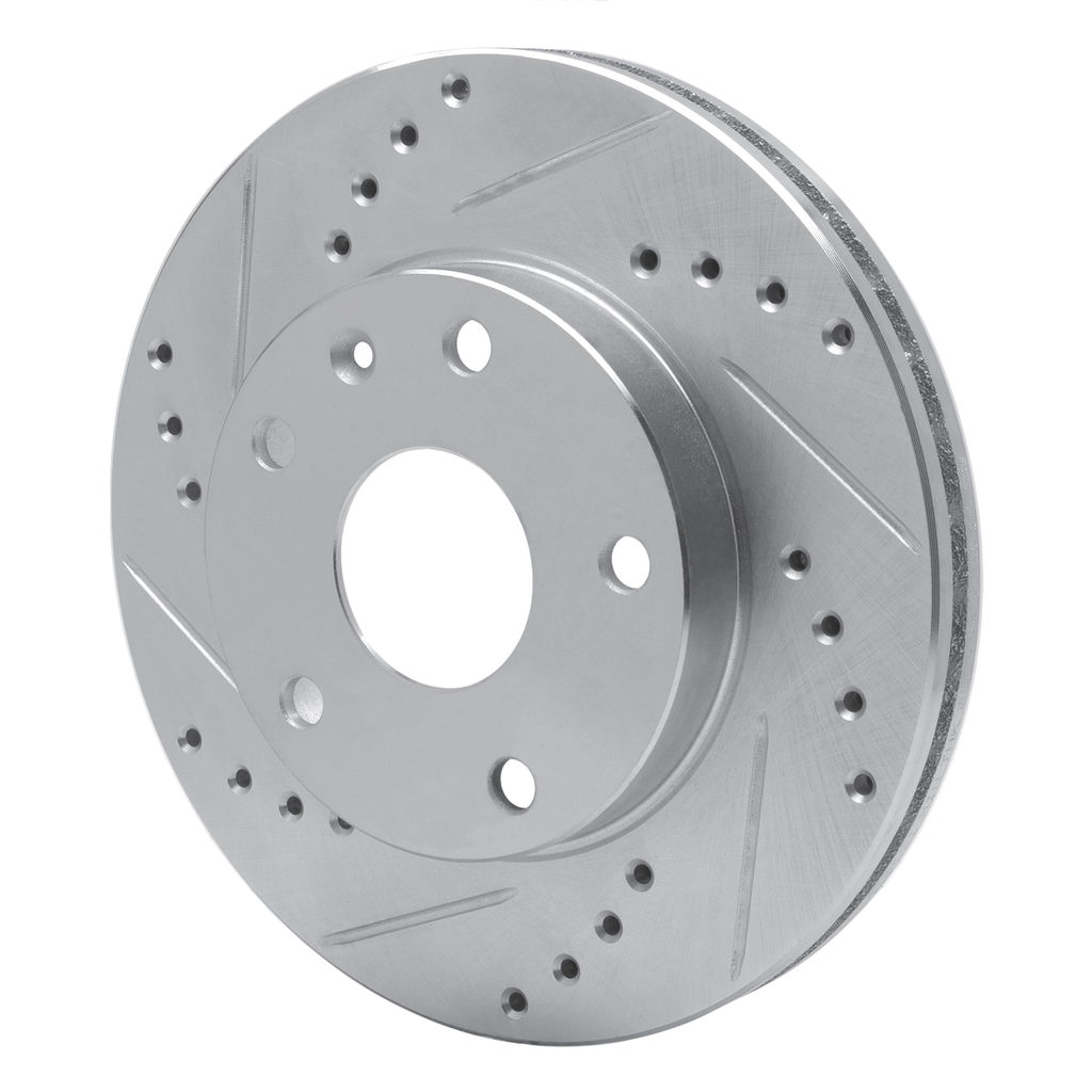 Dynamic Friction 631-18001L - Drilled and Slotted Silver Zinc Brake Rotor
