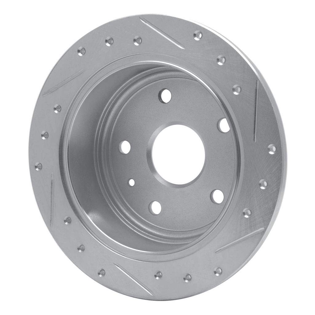 Dynamic Friction 631-18002L - Drilled and Slotted Silver Zinc Brake Rotor