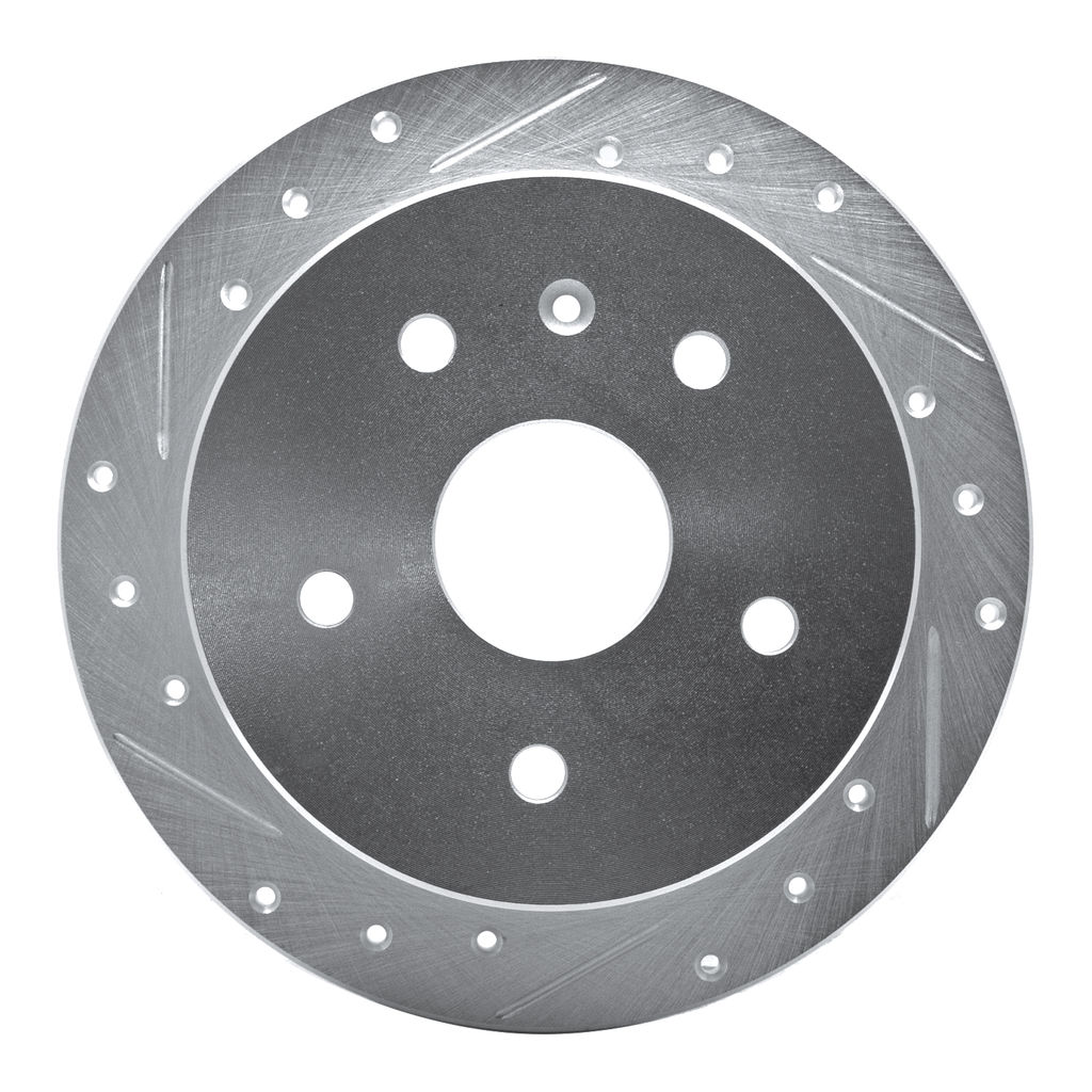 Dynamic Friction 631-18002L - Drilled and Slotted Silver Zinc Brake Rotor