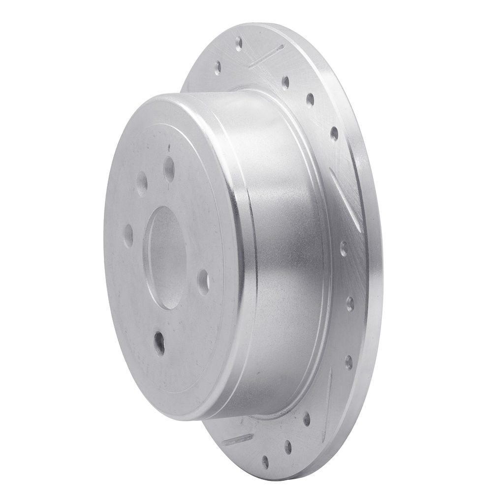 Dynamic Friction 631-18003L - Drilled and Slotted Silver Zinc Brake Rotor
