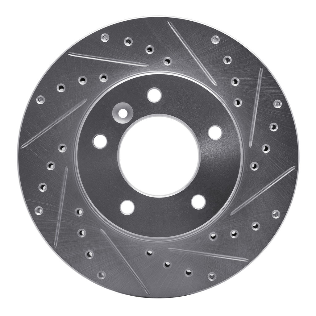 Dynamic Friction 631-20006R - Drilled and Slotted Silver Zinc Brake Rotor