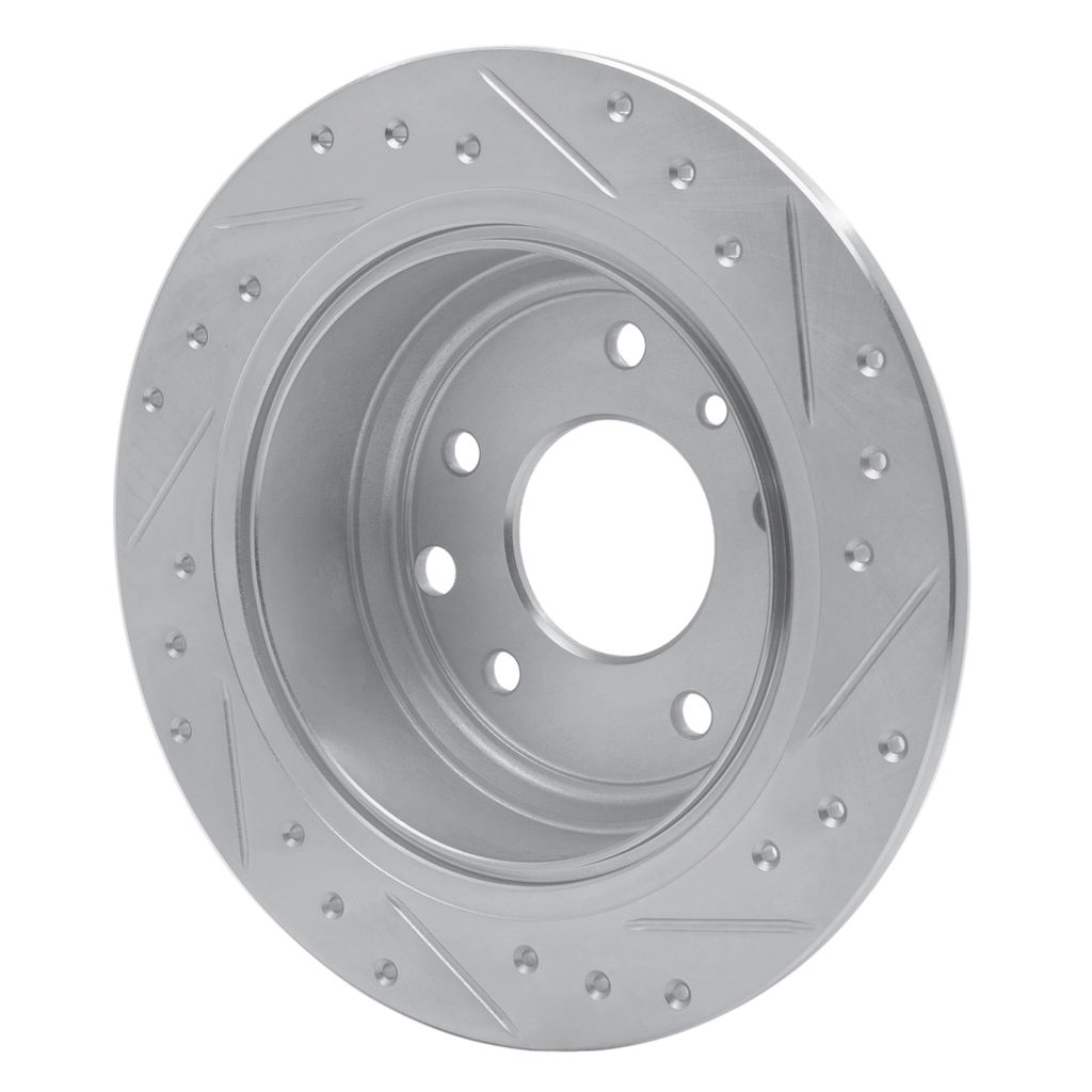 Dynamic Friction 631-20007L - Drilled and Slotted Silver Zinc Brake Rotor