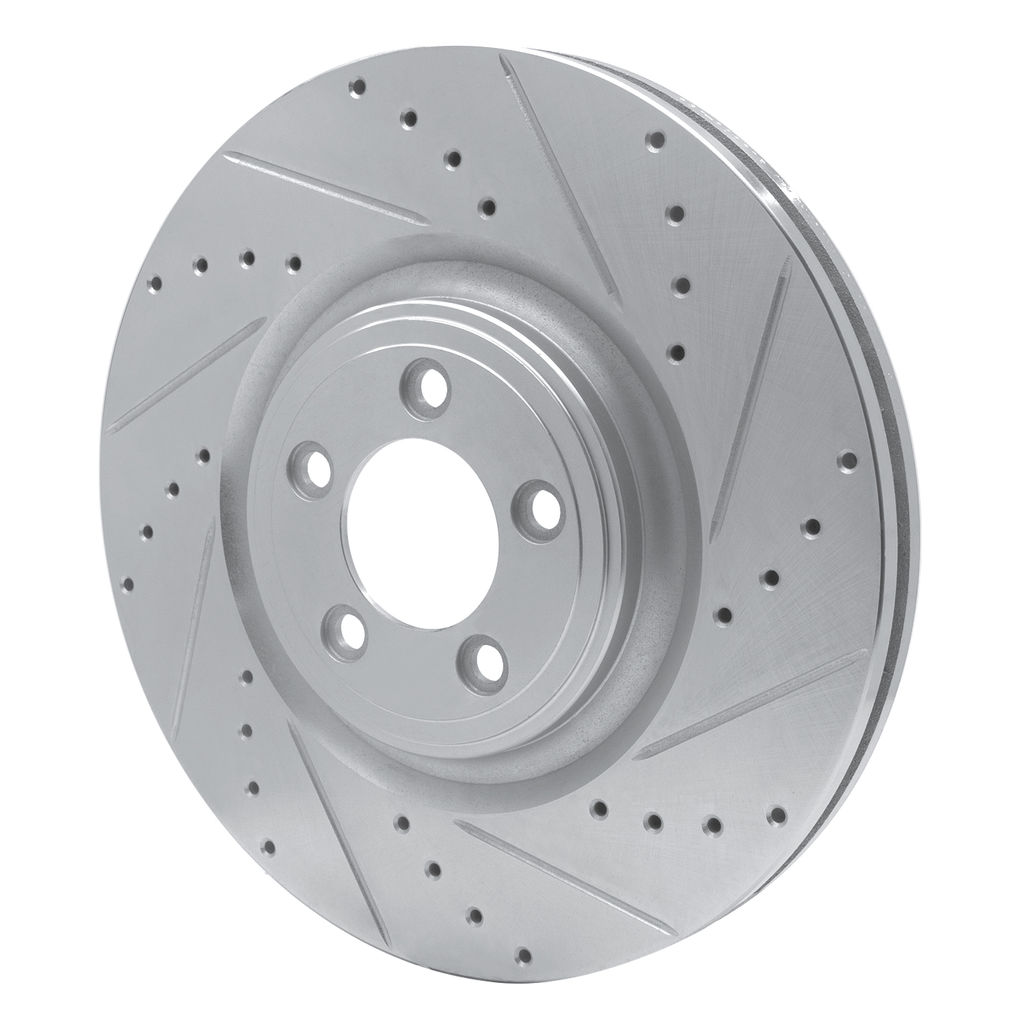 Dynamic Friction 631-20020R - Drilled and Slotted Silver Zinc Brake Rotor